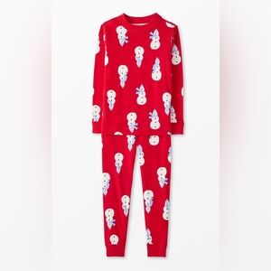 Hanna Andersson Red Snowman Pajama Set NWT